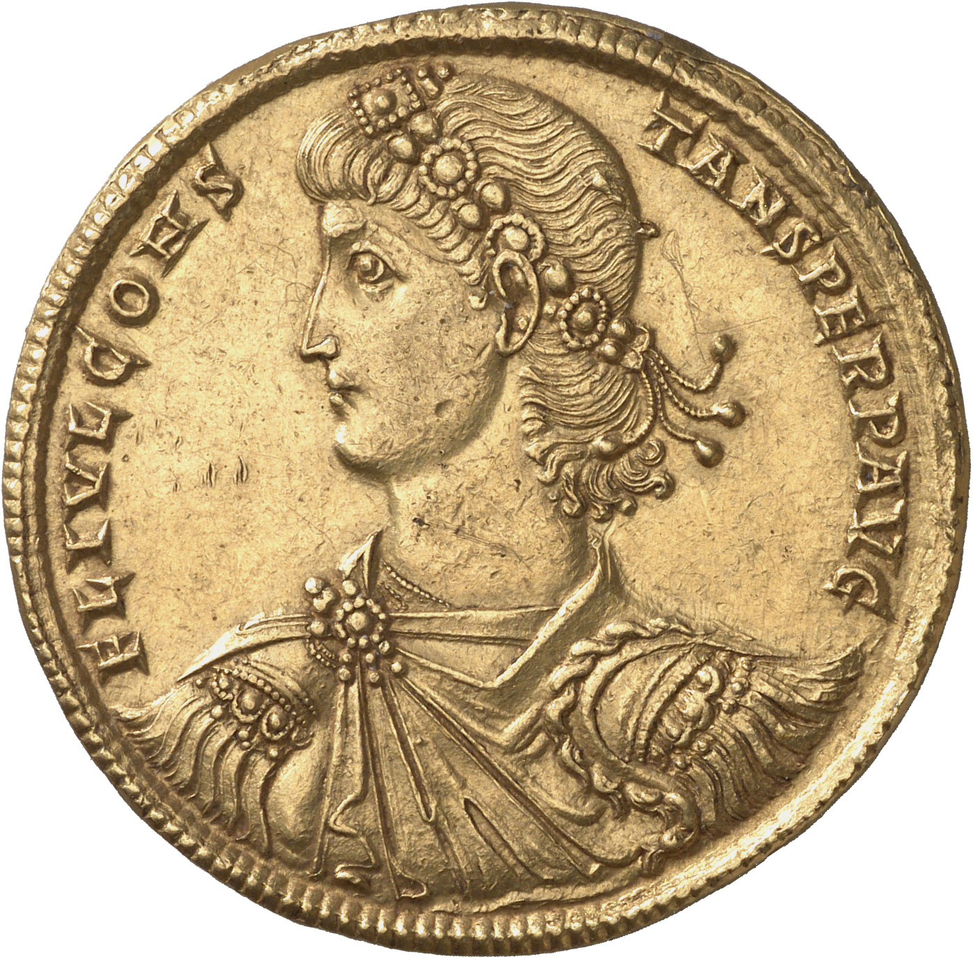 RIC VIII Antioch 71 Constantius II obverse, Bust of Constans, rosette-diademed, draped, cuirassed, left