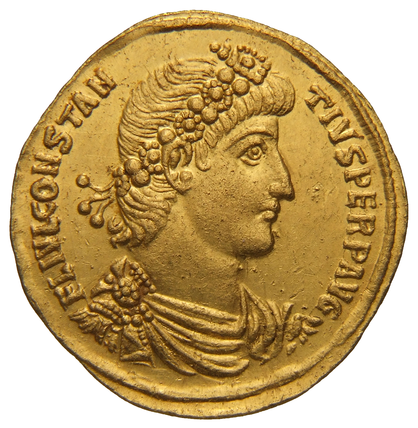 RIC VIII Antioch 84 Constantius II obverse, Bust of Constantius II, rosette-diademed, draped, cuirassed, right