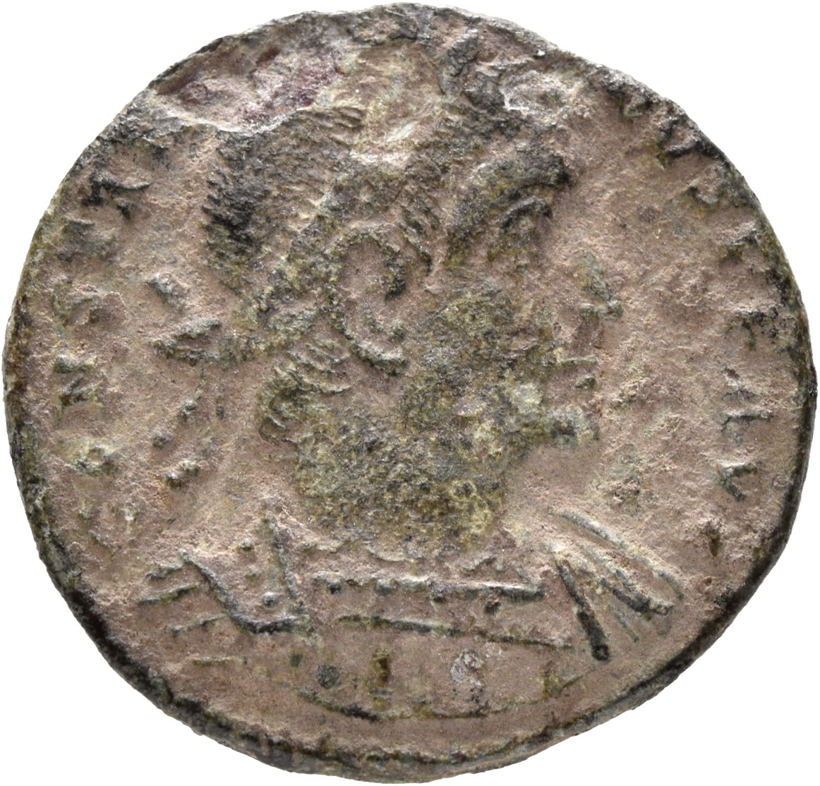 RIC VIII Aquileia 11 Constantine II obverse, Bust of Constantine II, laureate, cuirassed, right