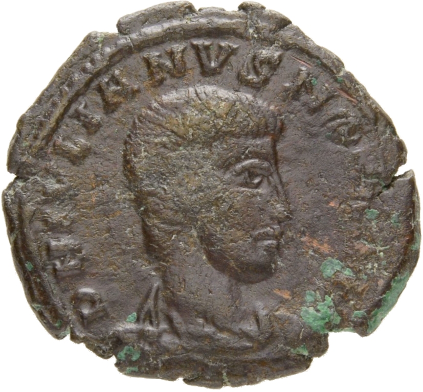 RIC VIII Aquileia 240 Constantius II obverse, Bust of Julian, bareheaded, draped, cuirassed, right; M behind bust