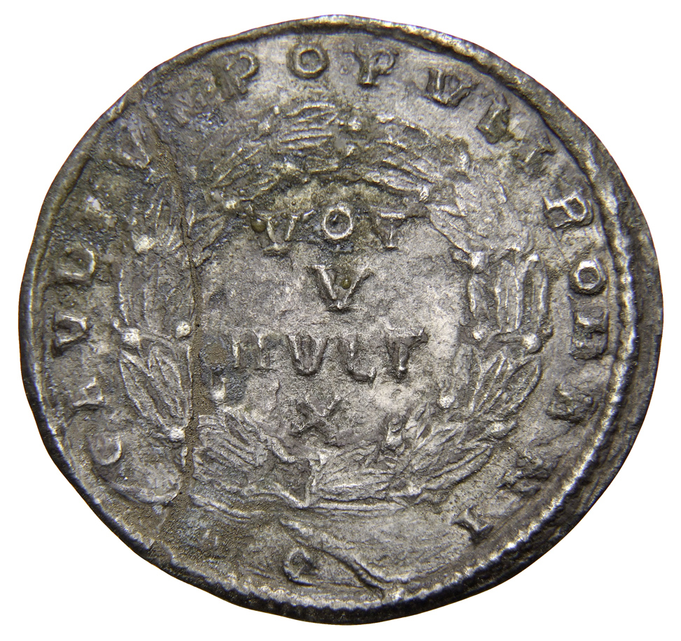 RIC VIII Aquileia 47 Constans reverse, VOT/V/MVLT/X within a laurel wreath