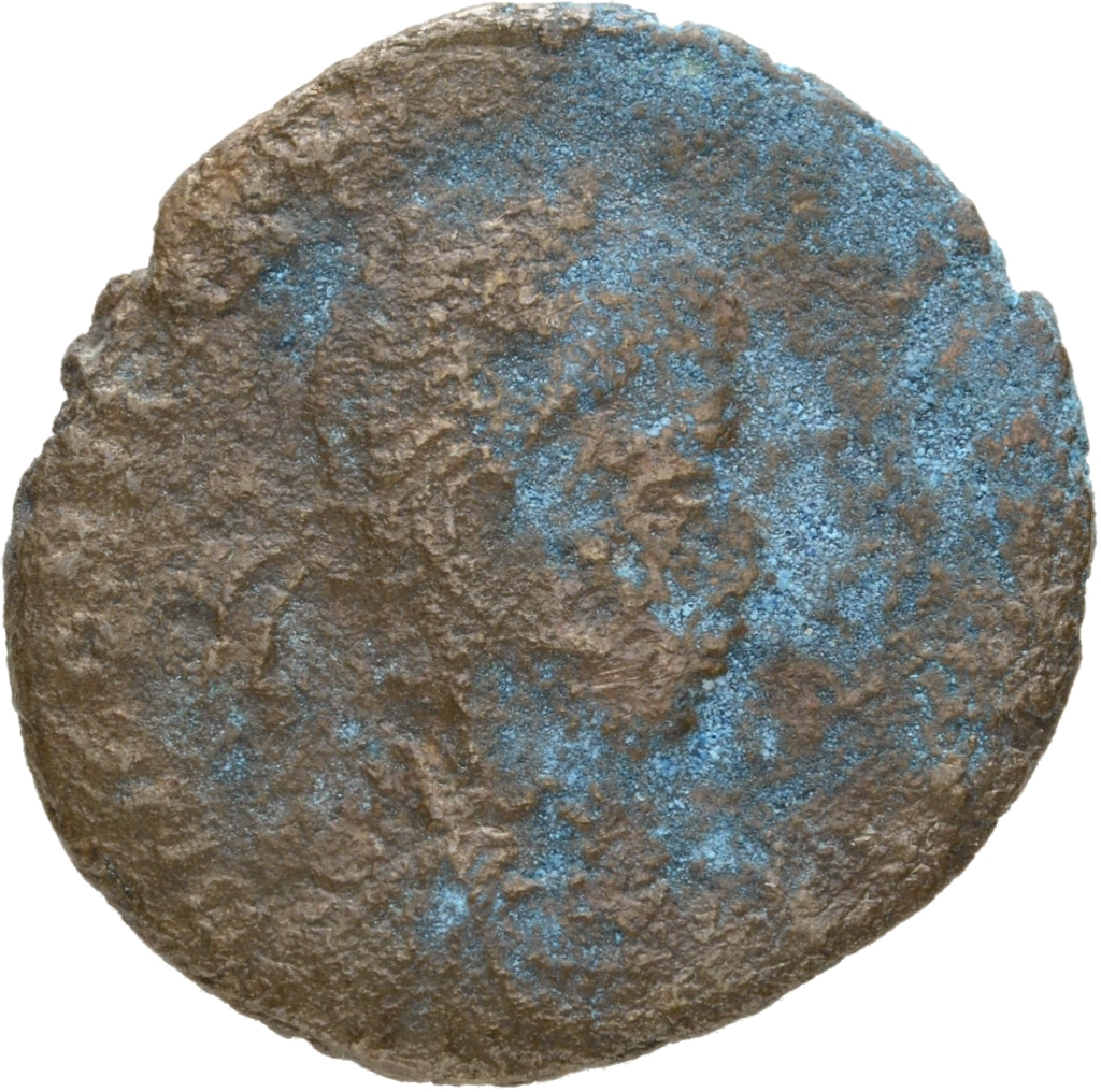 RIC VIII Aquileia 98 Constans obverse, Bust of Constantius II, pearl-diademed, draped, cuirassed, right