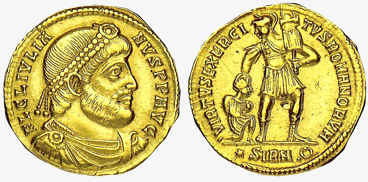 RIC VIII Arelate 201 Magnentius obverse — Bust of Magnentius, bareheaded, draped, cuirassed, right