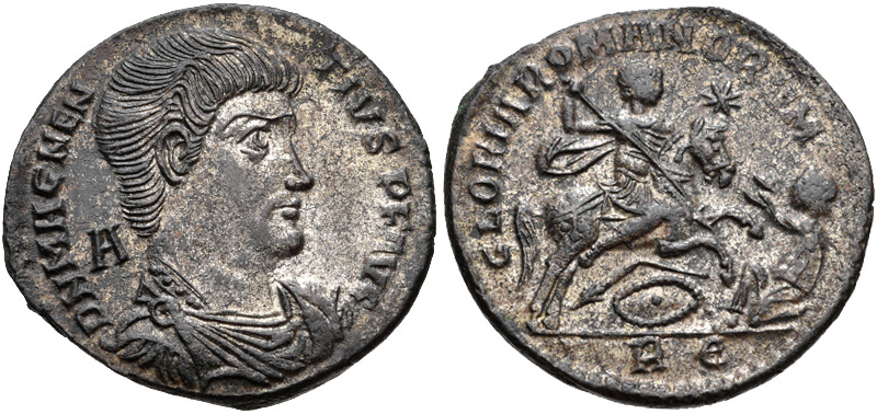 RIC VIII Arelate 209 Constantius II obverse, Bust of Constantius Gallus, bareheaded, draped, cuirassed, right