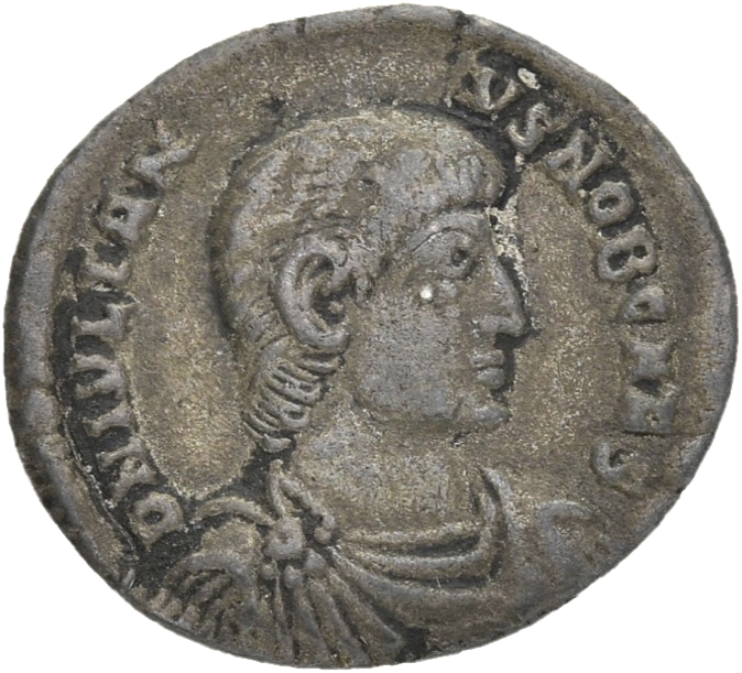 RIC VIII Arelate 263 Constantius II obverse, Bust of Julian, bareheaded, draped, cuirassed, right