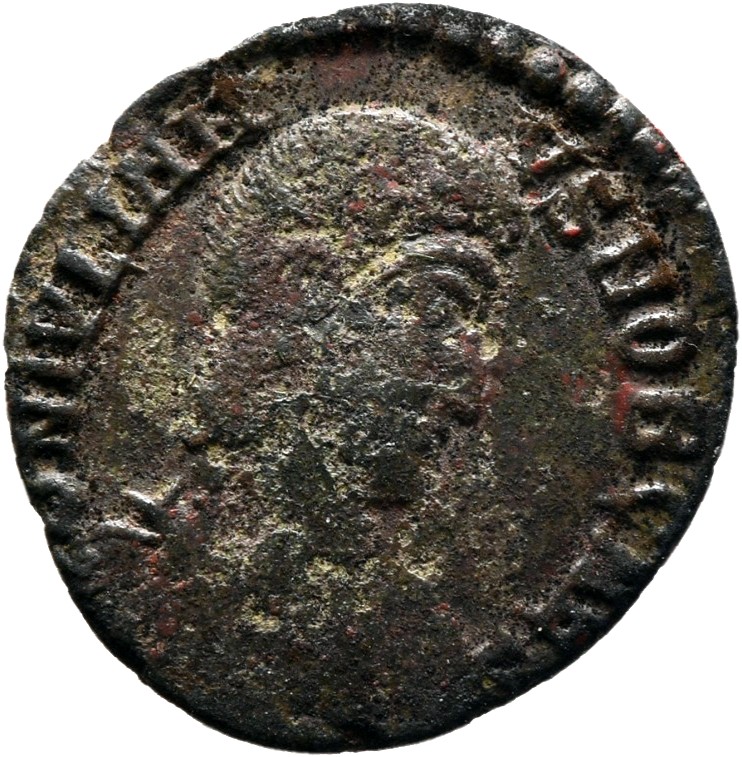 RIC VIII Arelate 270 Constantius II obverse, Bust of Julian, bareheaded, draped, cuirassed, right