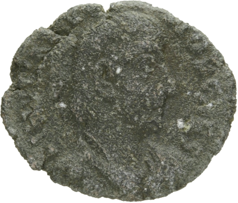 RIC VIII Arelate 279 Constantius II obverse, Bust of Julian, bareheaded, draped, cuirassed, right