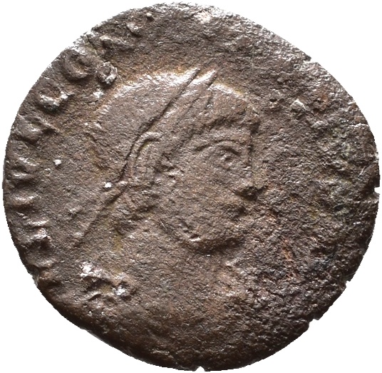 RIC VIII Arelate 34 Constantine II obverse, Bust of Constantius II, laureate, draped, cuirassed, right