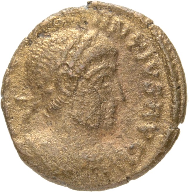 RIC VIII Arelate 46 Constantine II obverse, Bust of Constantius II, laureate, draped, cuirassed, right