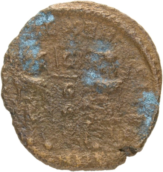 RIC VIII Arelate 56 Constantine II reverse, Two soldiers, helmeted, draped, cuirassed, facing front, heads toward each oth...