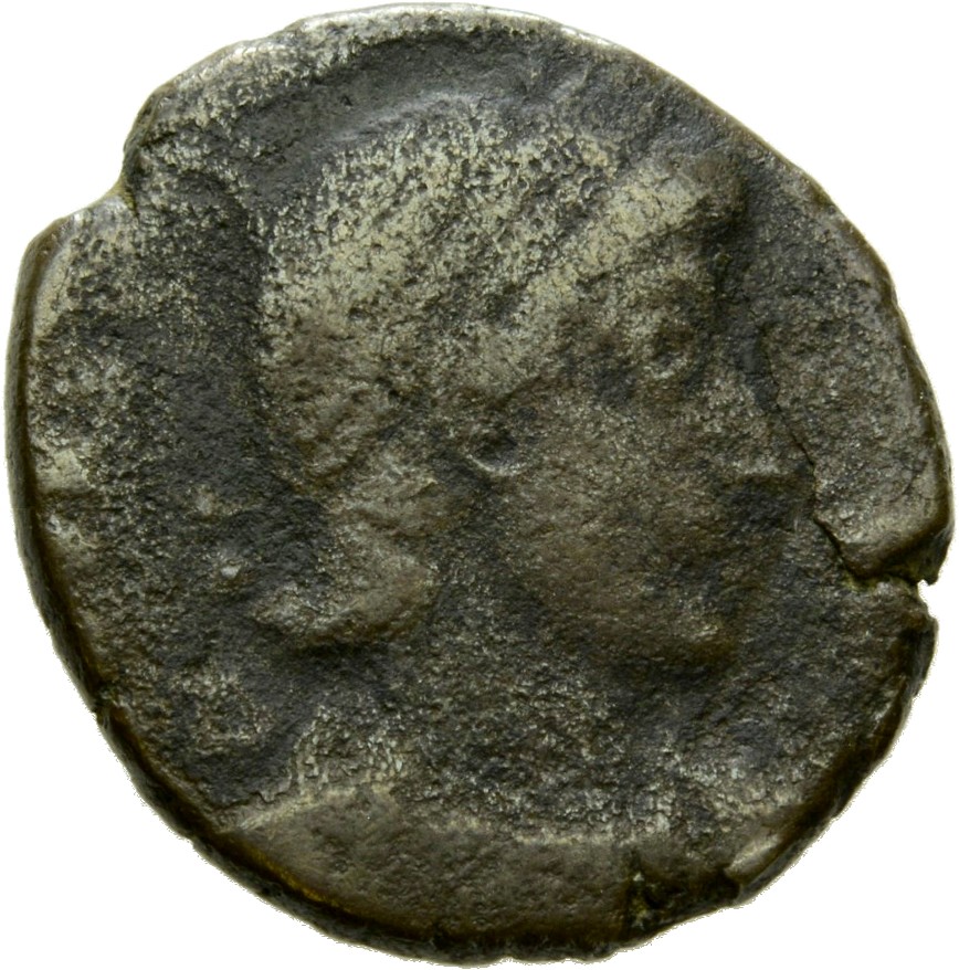RIC VIII Constantinople 112 Constantius II obverse, Bust of Constantius II, pearl-diademed, draped, cuirassed, right; Δ be...