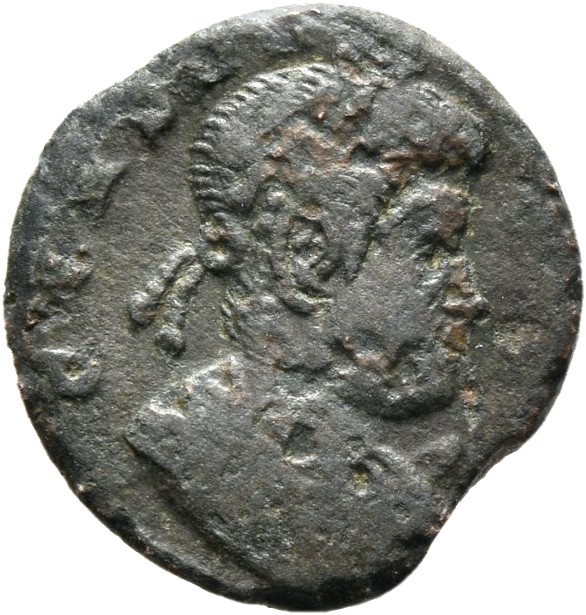 RIC VIII Constantinople 116 Constantius II obverse, Bust of Constantius II, pearl-diademed, draped, cuirassed, right