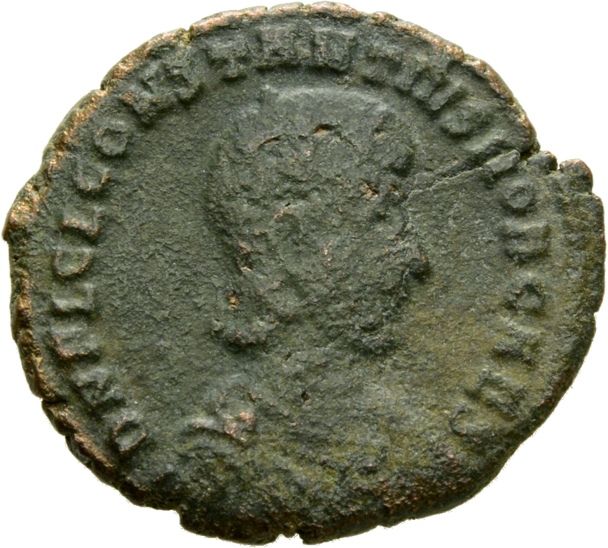 RIC VIII Constantinople 120 Constantius II obverse, Bust of Constantius Gallus, bareheaded, draped, cuirassed, right