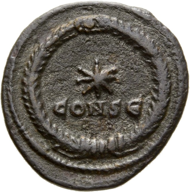 RIC VIII Constantinople 22 Constantine I reverse, Star within a wreath