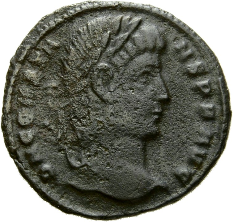 RIC VIII Constantinople 28 Constantius II obverse, Head of Constans, laureate, right