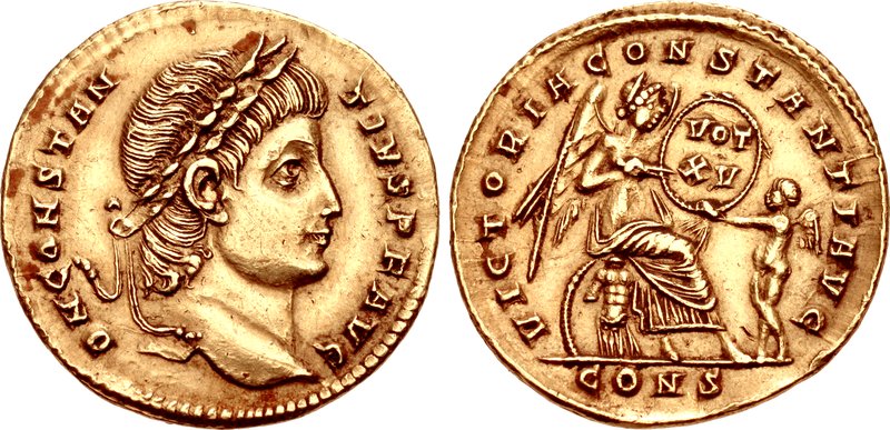 RIC VIII Constantinople 4 Constantius II obverse, Head of Constantius II, laureate, right