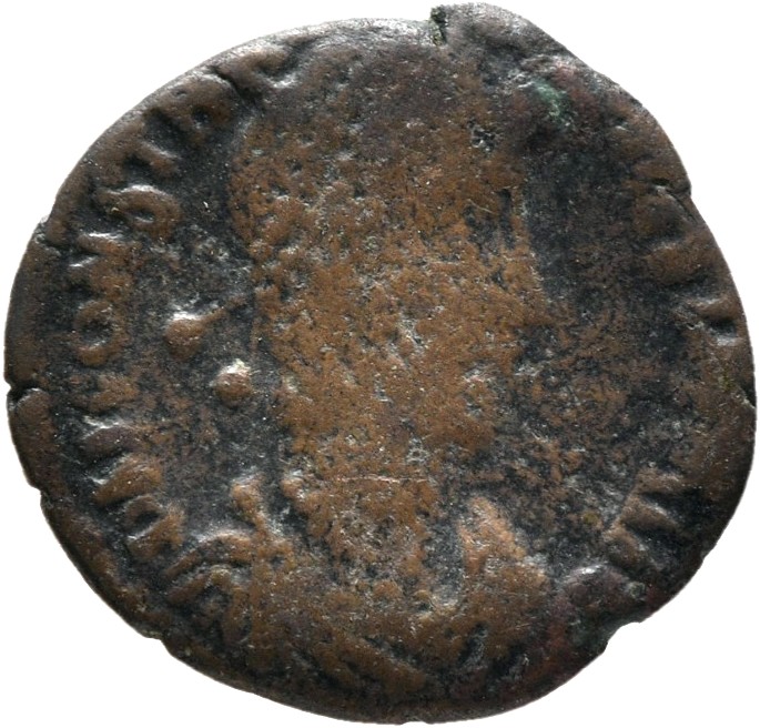 RIC VIII Cyzicus 119 Constantius II obverse, Bust of Constantius II, pearl-diademed, draped, cuirassed, right