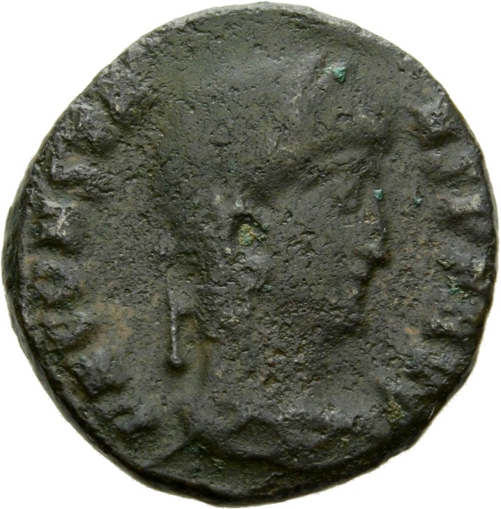 RIC VIII Cyzicus 14 Constantius II obverse, Head of Constans, laureate, right