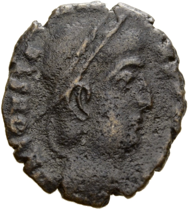 RIC VIII Cyzicus 18 Constantius II obverse, Head of Constans, laureate, right