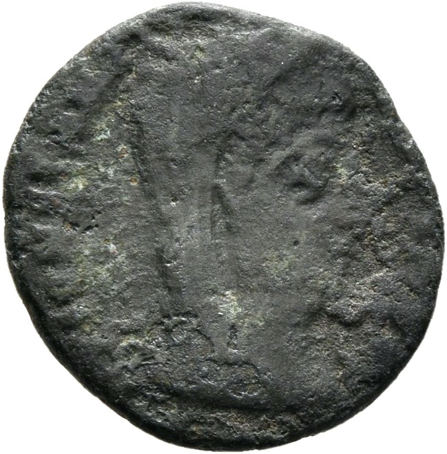 RIC VIII Cyzicus 19 Constantius II obverse, Head of Constantine I, veiled, right