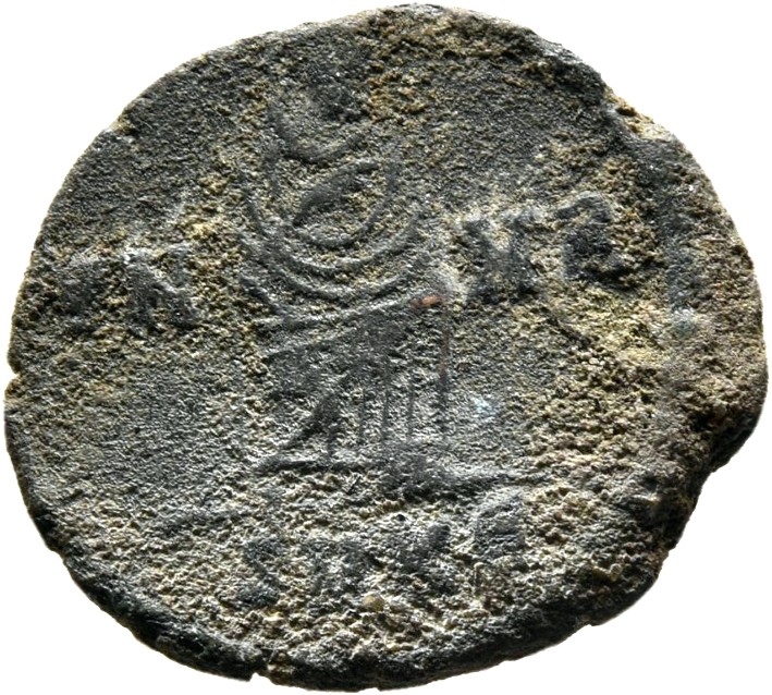 RIC VIII Cyzicus 46 Constantius II reverse, Constantine I, veiled, draped, standing right