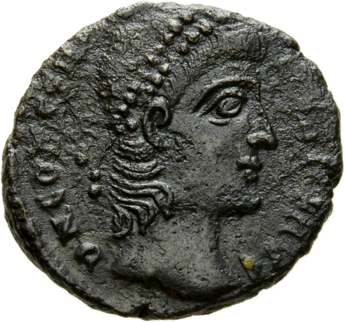 RIC VIII Cyzicus 48 Constantius II obverse, Head of Constantius II, pearl-diademed, right
