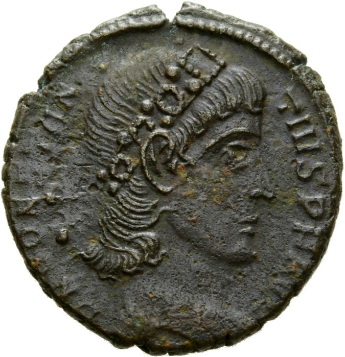 RIC VIII Cyzicus 49 Constantius II obverse, Head of Constantius II, rosette-diademed, right