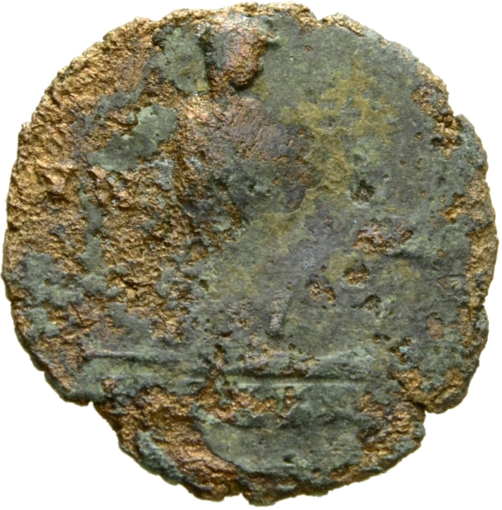 RIC VIII Cyzicus 54 Constantius II reverse, Constantine I, veiled, draped, standing right