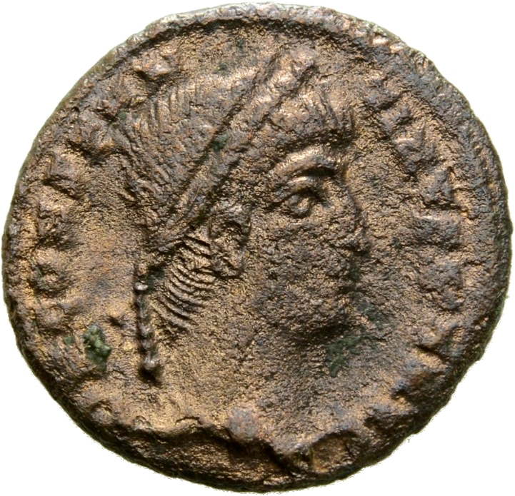 RIC VIII Cyzicus 6 Constantius II obverse, Head of Constantine II, laureate, right