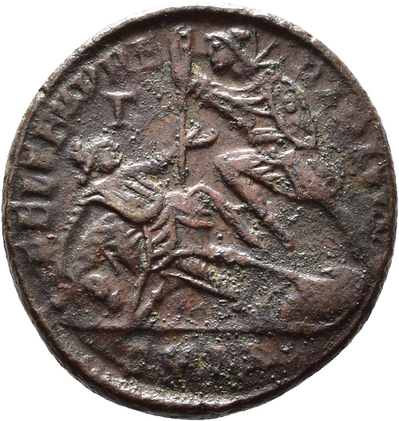 RIC VIII Cyzicus 94 Constantius II reverse, Soldier, helmeted, draped, cuirassed, advancing left, spearing fallen horseman...