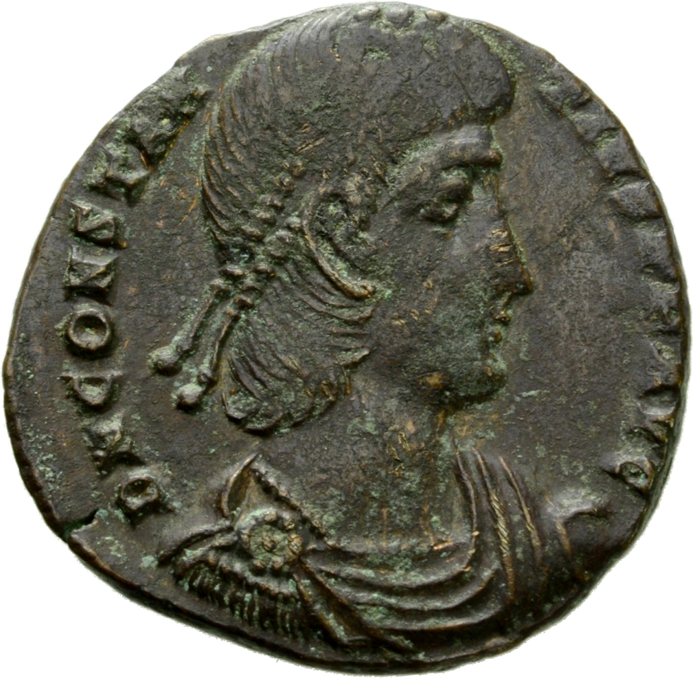 RIC VIII Cyzicus 95 Constantius II obverse, Bust of Constantius II, pearl-diademed, draped, cuirassed, right