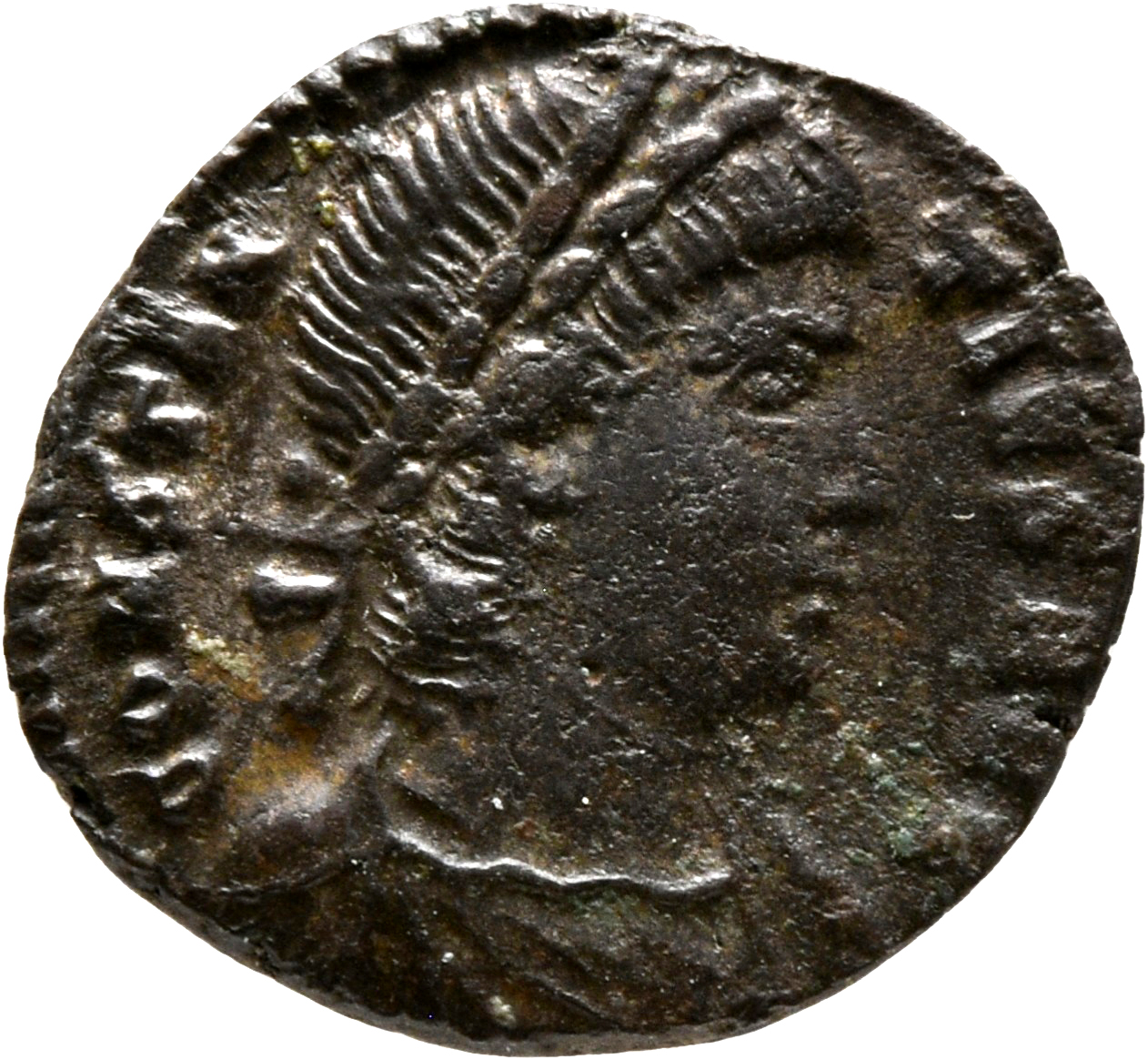 RIC VIII Heraclea 19 Constantius II obverse, Bust of Constantius II, laureate, draped, cuirassed, right