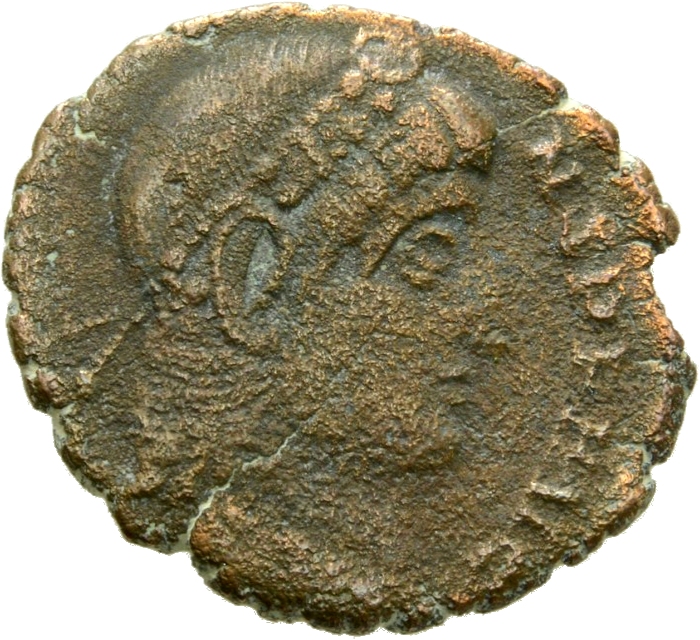 RIC VIII Heraclea 48 Constantius II obverse, Head of Constans, rosette-diademed, right