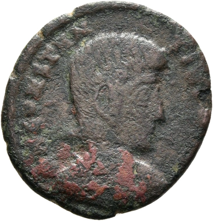 RIC VIII Heraclea 89 Constantius II obverse, Bust of Constantius Gallus, bareheaded, draped, cuirassed, right; Δ behind bust