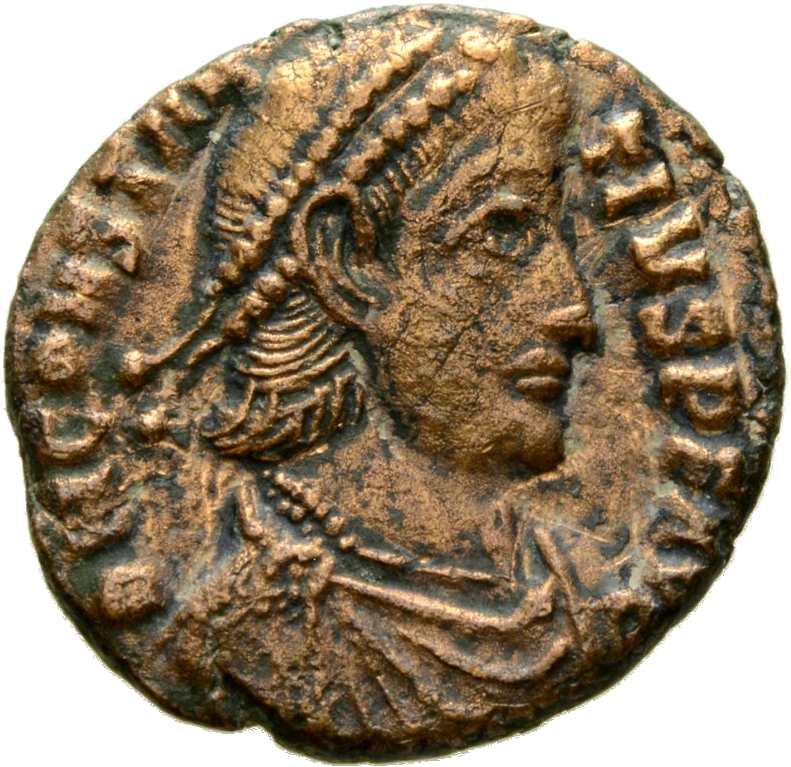 RIC VIII Heraclea 93 Constantius II obverse, Bust of Constantius II, pearl-diademed, draped, cuirassed, right