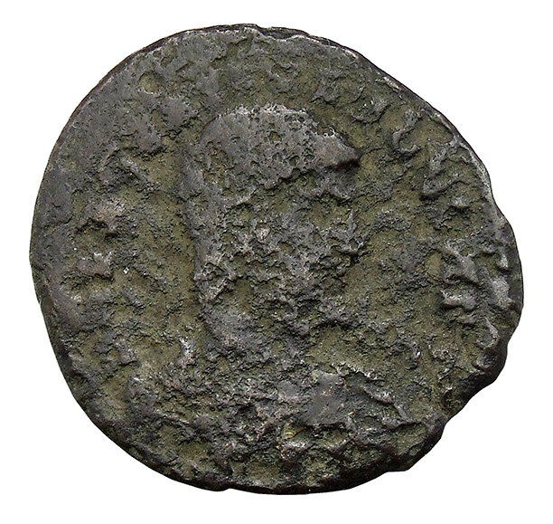 RIC VIII Lugdunum 127 Magnentius obverse, Bust of Decentius, bareheaded, cuirassed, right
