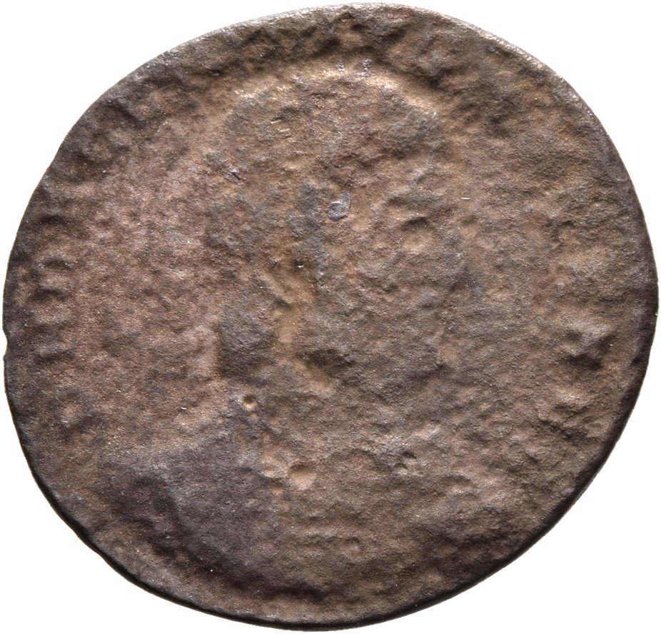 RIC VIII Lugdunum 146 Magnentius obverse, Bust of Decentius, bareheaded, cuirassed, right