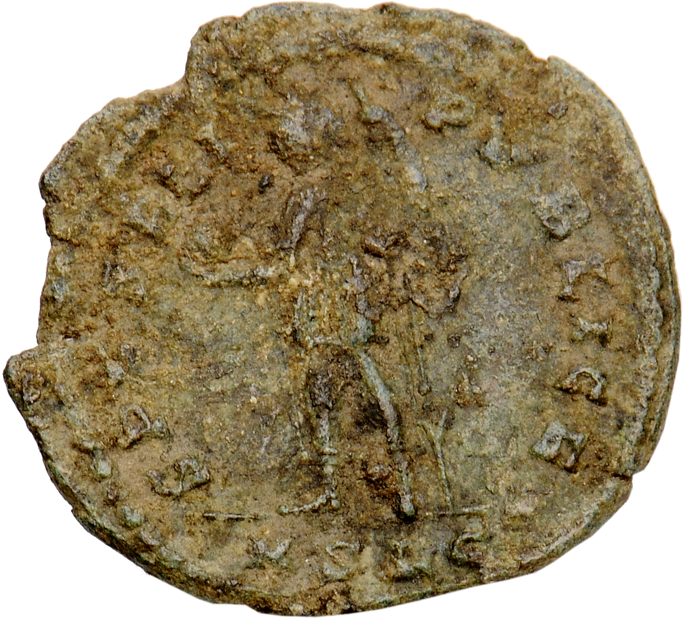 RIC VIII Lugdunum 202 Constantius II reverse, Julian, helmeted, draped, cuirassed, standing right, holding globe in right ...