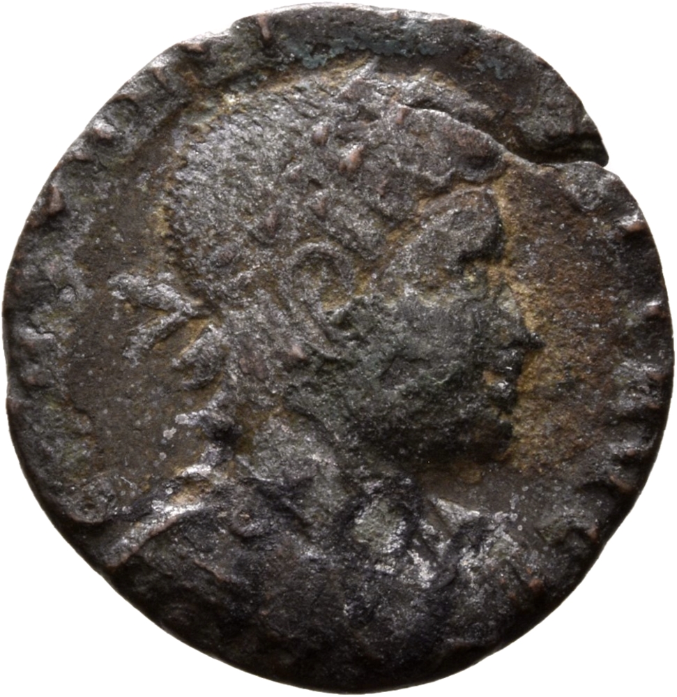 RIC VIII Lugdunum 22 Constantine II obverse, Bust of Constantius II, laureate, draped, cuirassed, right