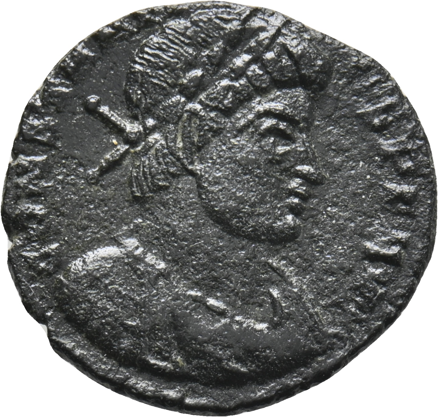 RIC VIII Lugdunum 28 Constantine II obverse, Bust of Constans, laureate, draped, cuirassed, right