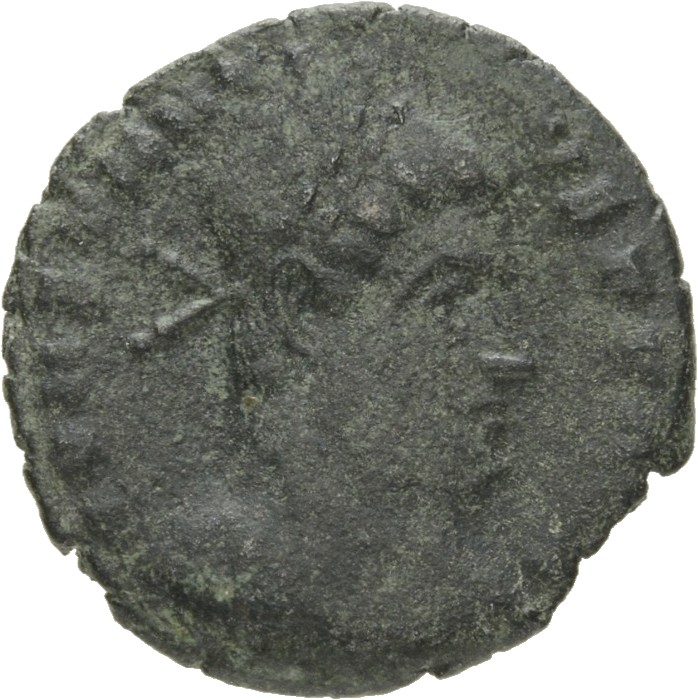 RIC VIII Lugdunum 38 Constans obverse, Bust of Constantius II, laureate, draped, cuirassed, right