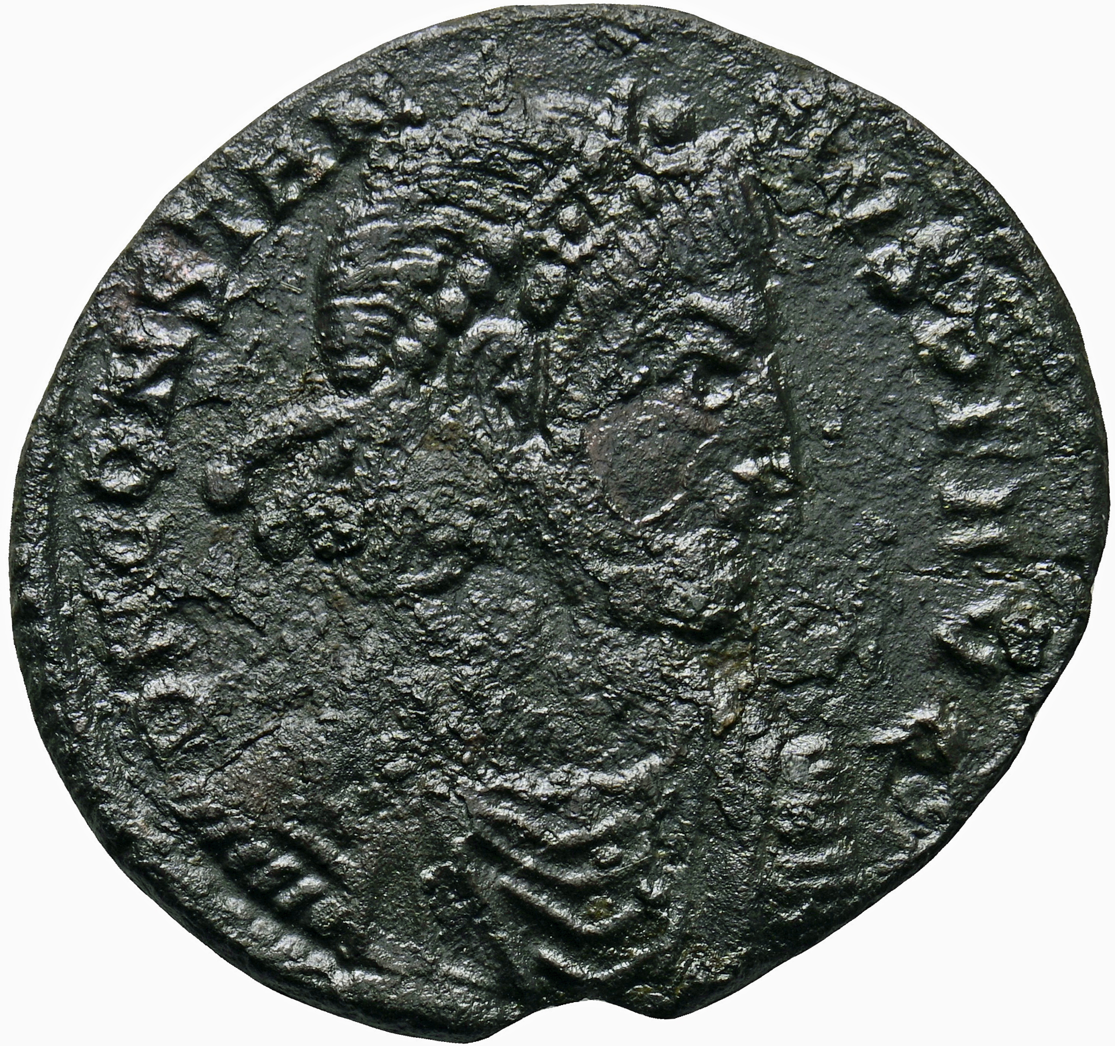 RIC VIII Lugdunum 79 Constans obverse, Bust of Constantius II, rosette-diademed, draped, cuirassed, right