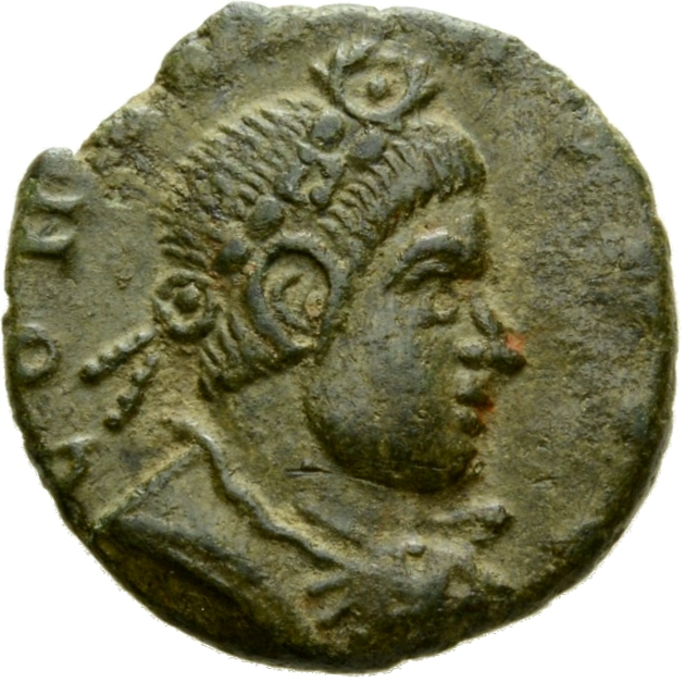 RIC VIII Lugdunum 9 Constantine II obverse, Bust of Constans, rosette-diademed, draped, cuirassed, right
