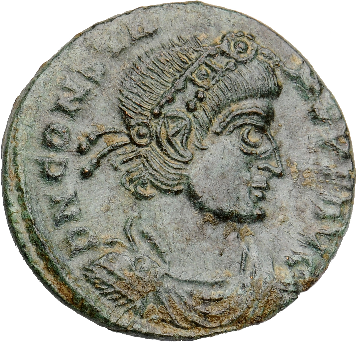 RIC VIII Lugdunum 91 Constans obverse, Bust of Constans, rosette-diademed, draped, cuirassed, right