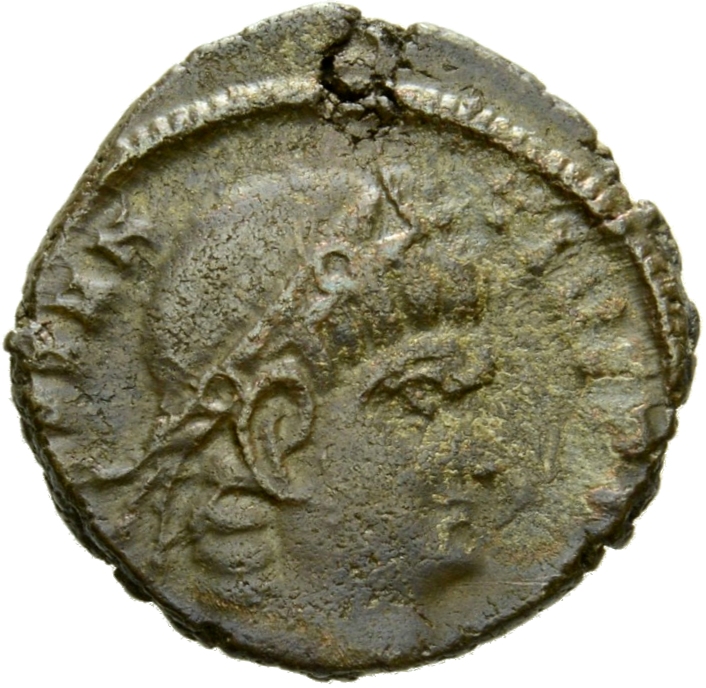 RIC VIII Nicomedia 10 Constantius II obverse, Head of Constantius II, rosette-diademed, right