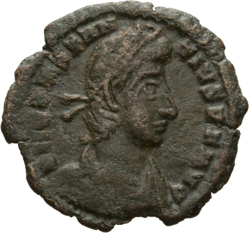 RIC VIII Nicomedia 112 Constantius II obverse, Bust of Constantius II, pearl-diademed, draped, cuirassed, right