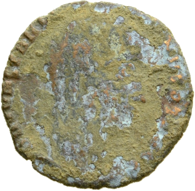 RIC VIII Nicomedia 18 Constantius II obverse, Bust of Constantine II, veiled, draped, cuirassed, right