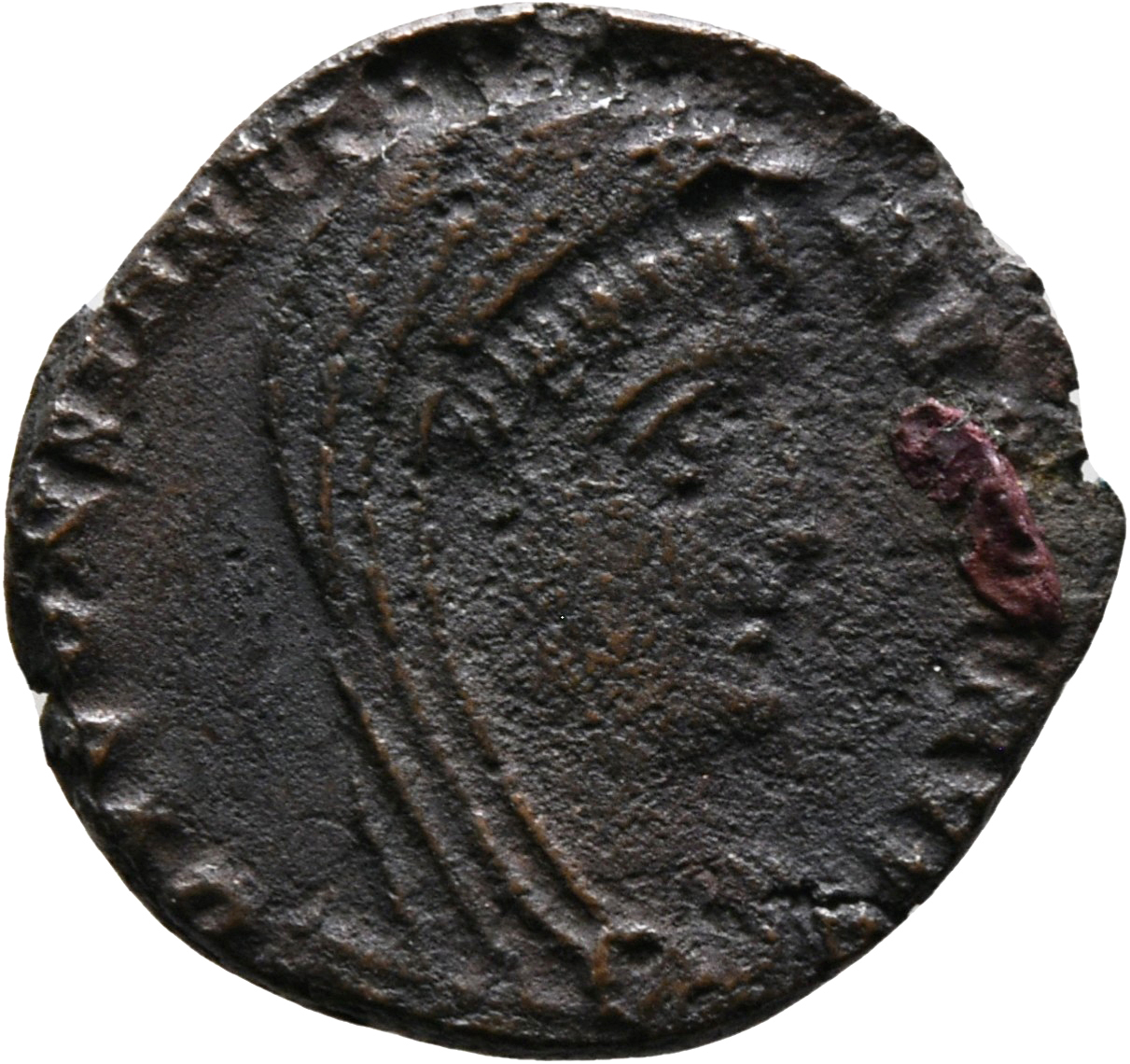 RIC VIII Nicomedia 18 Constantius II obverse, Bust of Constantine II, veiled, draped, cuirassed, right