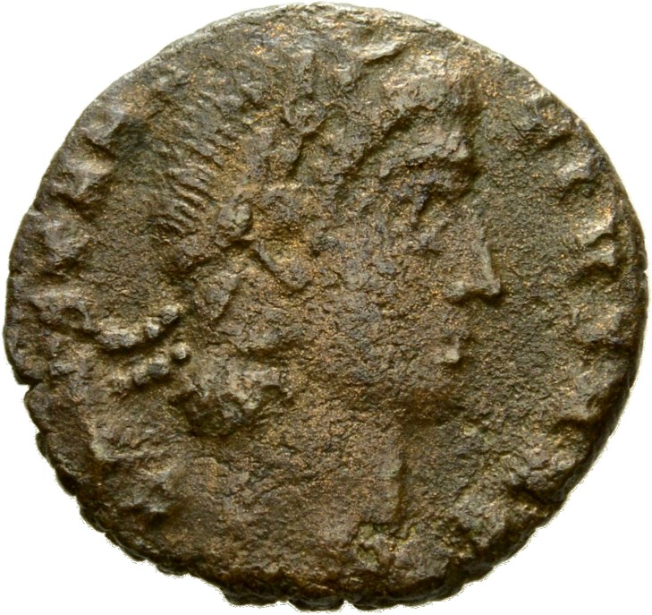 RIC VIII Nicomedia 21 Constantius II obverse, Head of Constantius II, laureate, rosette-diademed, right