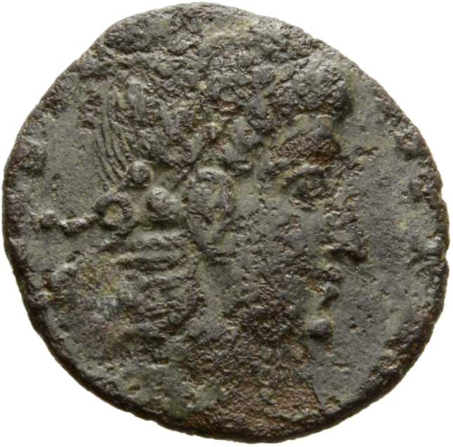 RIC VIII Nicomedia 24 Constantius II obverse, Head of Constans, pearl-diademed, right